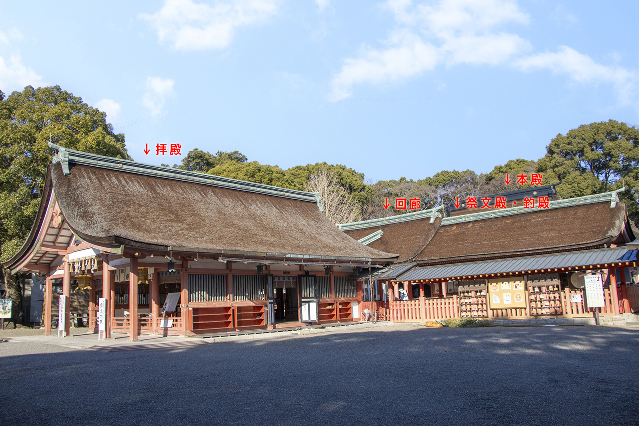 尾張造りの御社殿全体