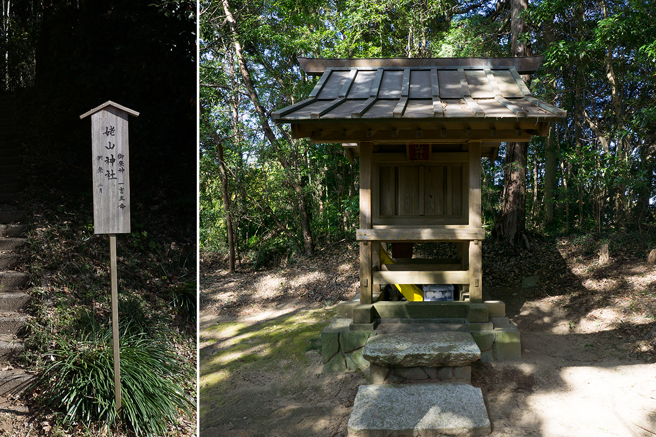 姥山神社の入口と社殿