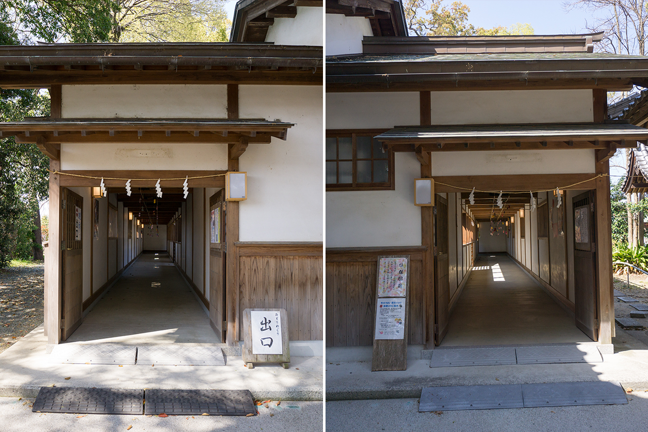 回廊の入口と出口