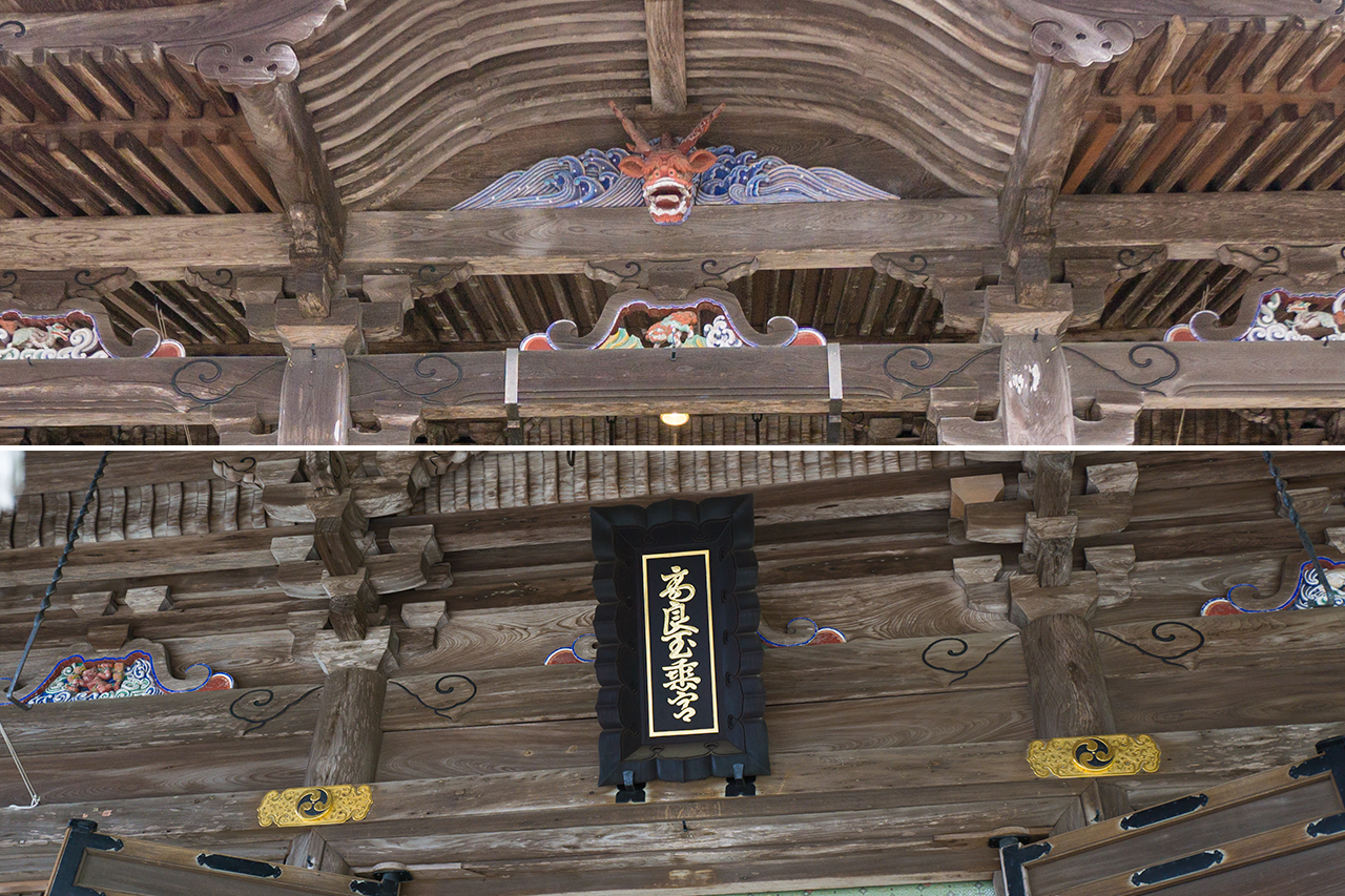 社殿彫刻と扁額