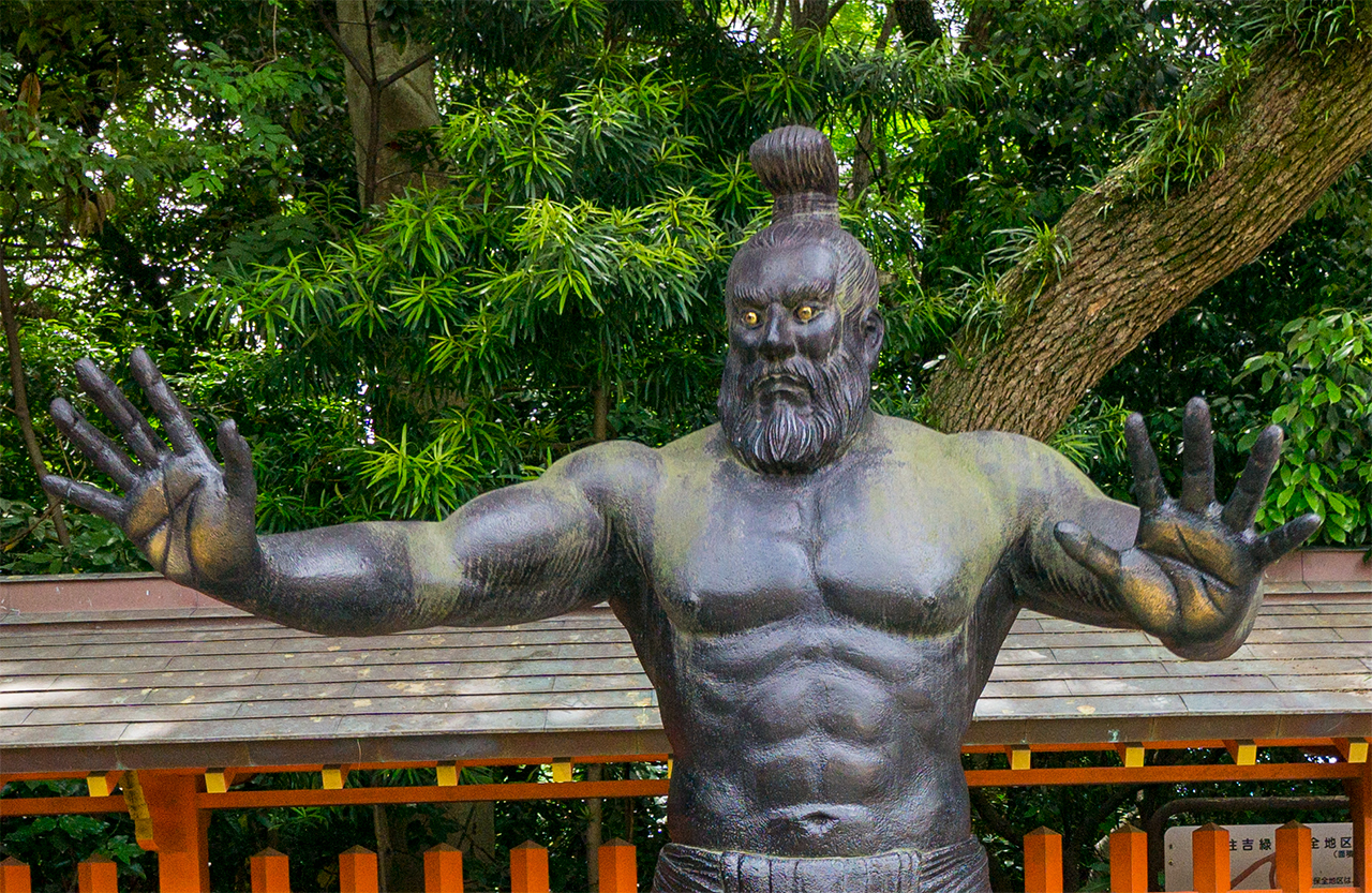 博多 住吉神社 古代力士像の手のひら