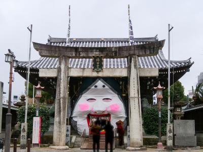 櫛田神社 節分大祭 大お多福面
