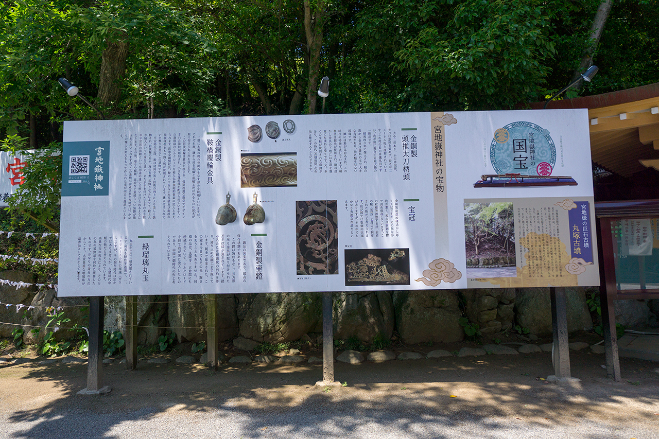 宮地嶽古墳で見つかった国宝の説明版