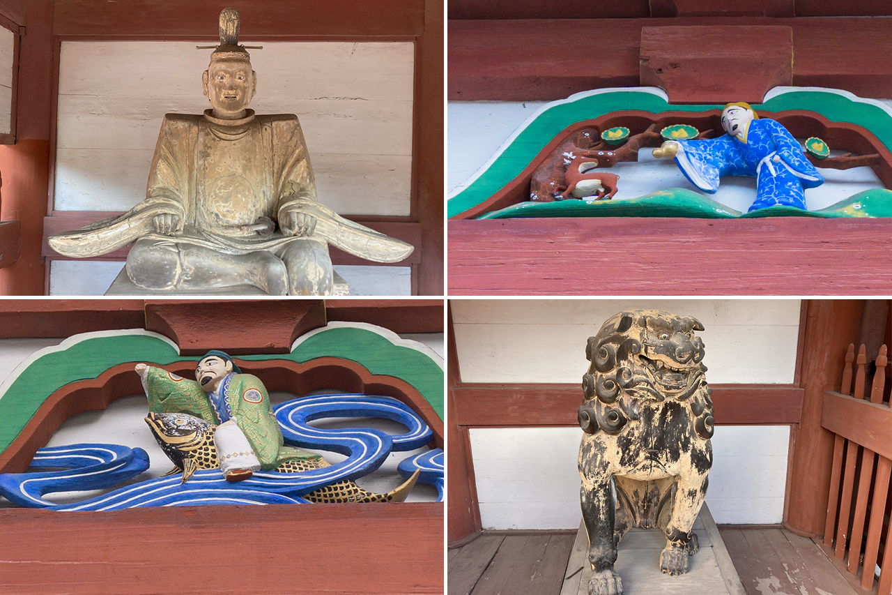 南宮大社 楼門 随身像・狛犬・蟇股の彫刻