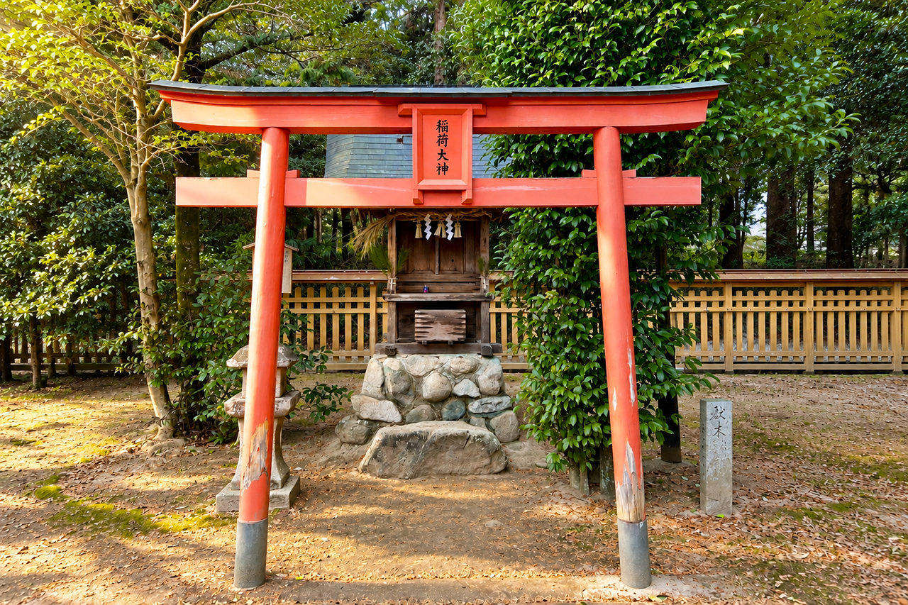 速谷神社 稲荷神社 鳥居と社殿