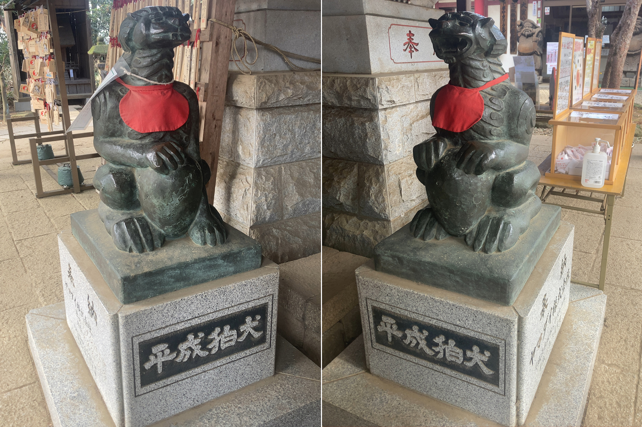 二体の平成狛犬