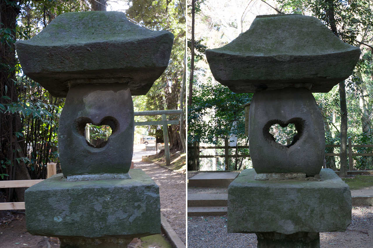 鹿島神宮 ハートとミッキーの穴