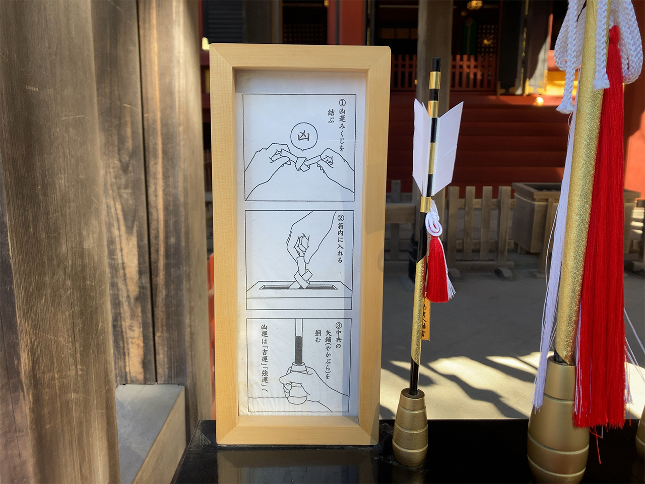凶みくじ納め箱の使い方