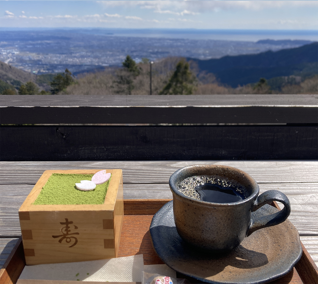 大山阿夫利神社 升ティラミスと珈琲