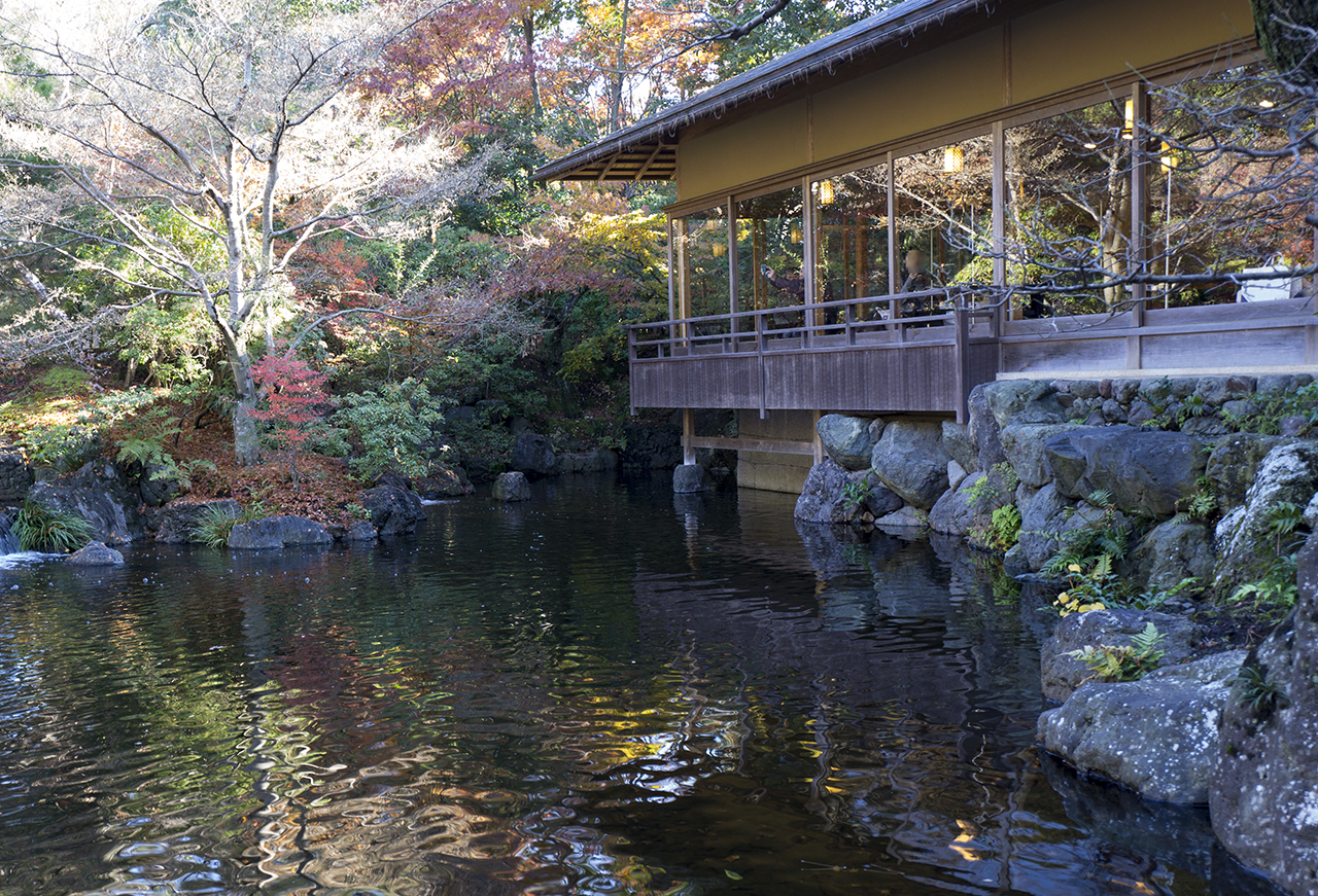 神嶽山神苑 茶屋 和楽亭と池