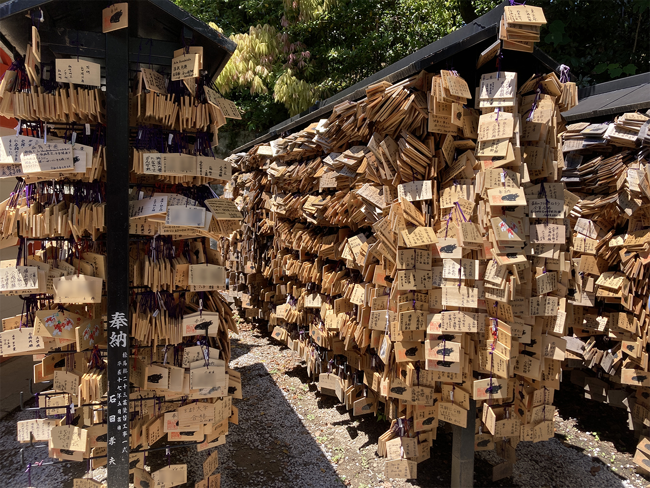 一願成就のお牛さまに奉納された絵馬