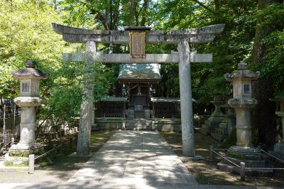 北野天満宮 文子天満宮の鳥居と社殿