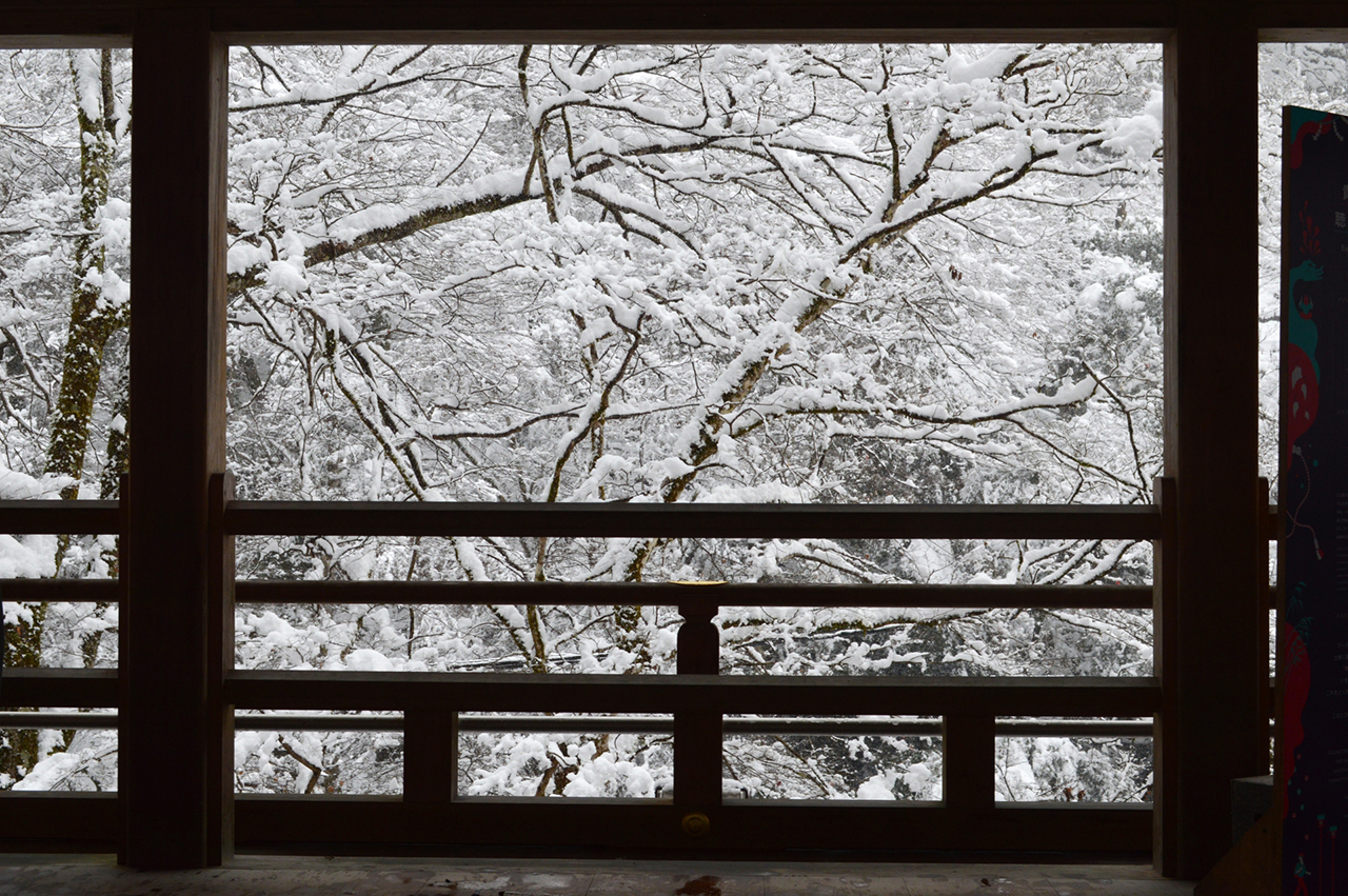 龍船閣からみえる雪景色