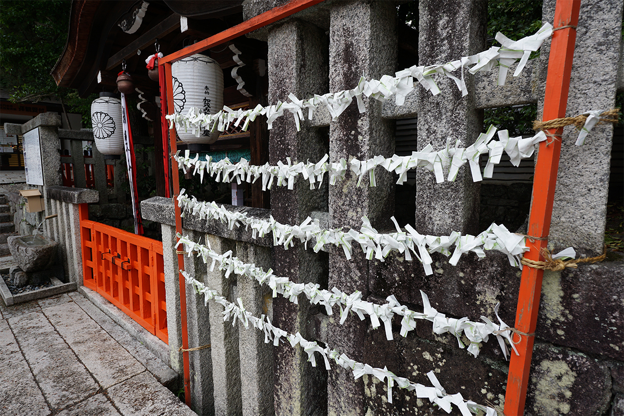 水みくじのみくじ掛け