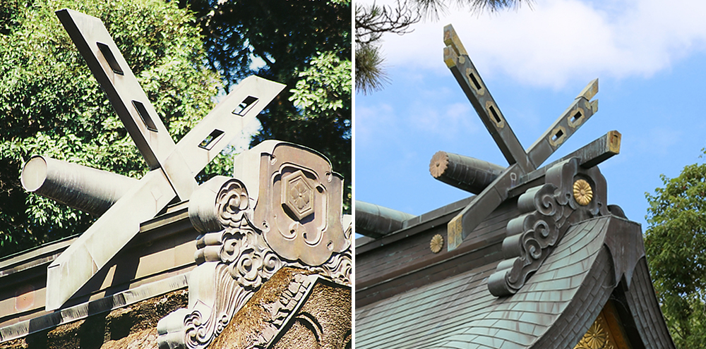 通常の神社の千木