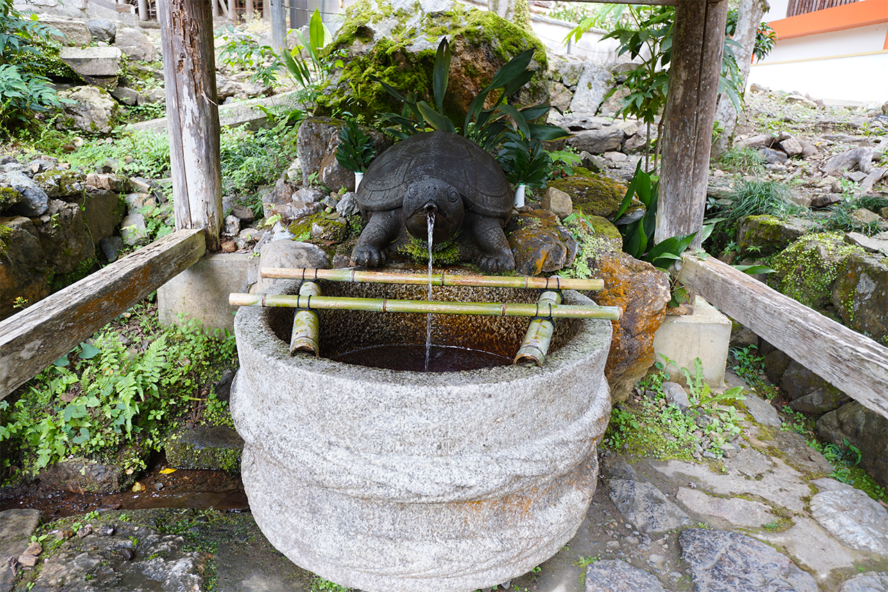 亀の口から出ているご神水