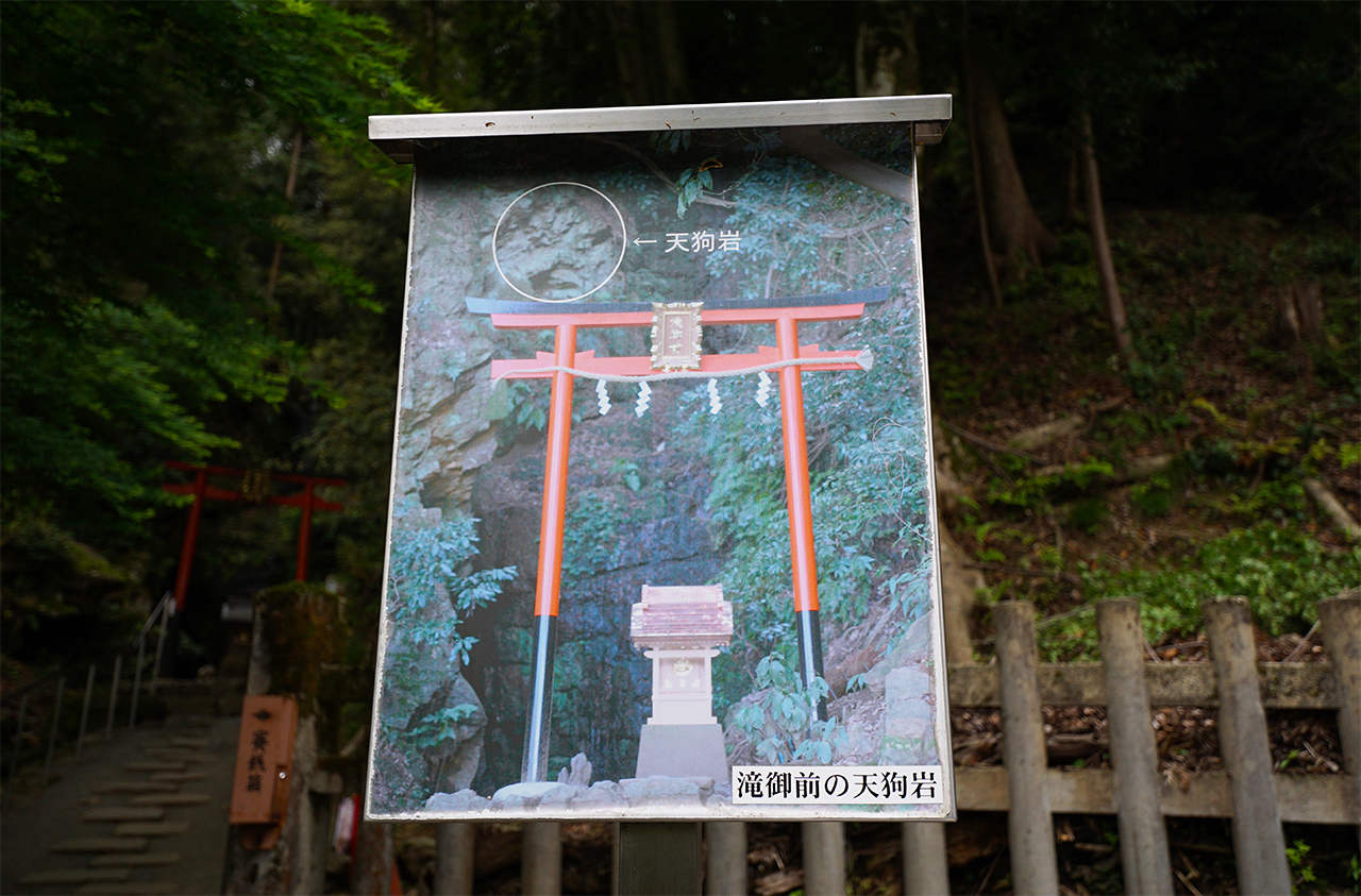 天狗岩案内の看板