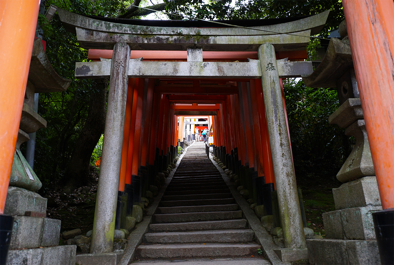 田中社神蹟へ続く鳥居と階段