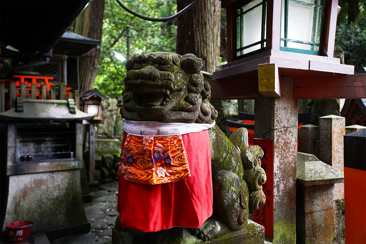 乳を飲む狛犬　阿形の狛犬