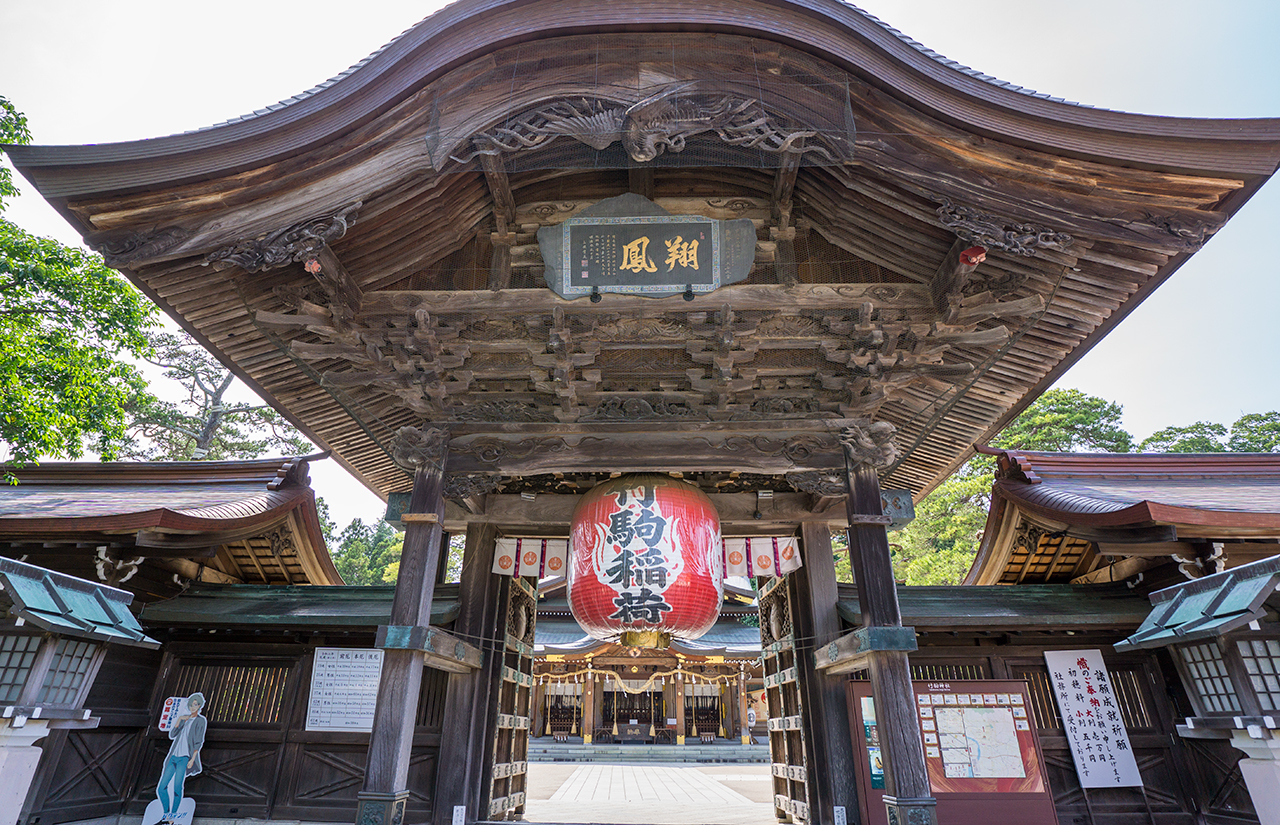 竹駒神社 唐門（向唐門） 扁額と彫刻