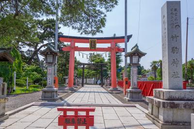 竹駒神社 竹駒神社 社号標と第一鳥居