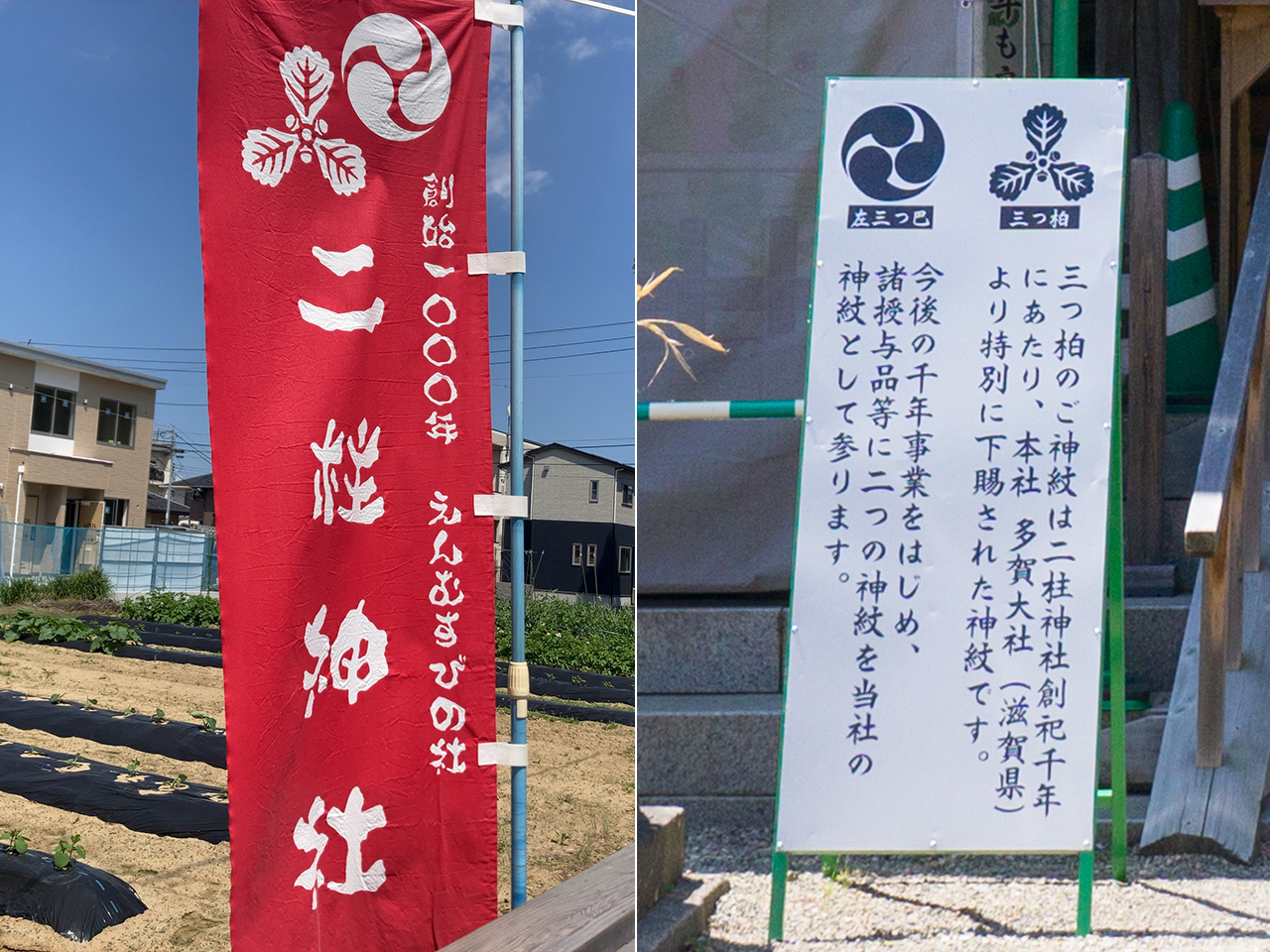 二柱神社 創祀1000年を記念した「三つ柏」の御神紋