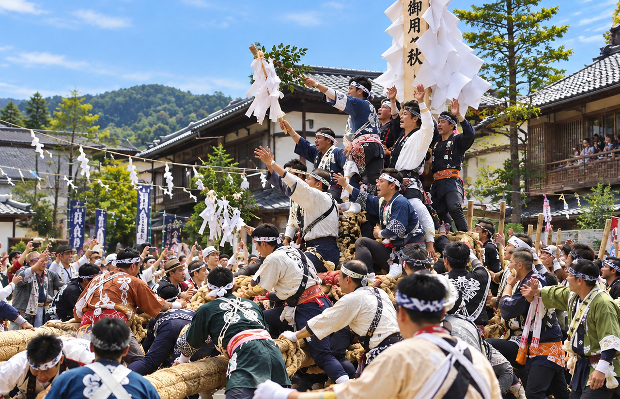 諏訪大社下社春宮　里曳き