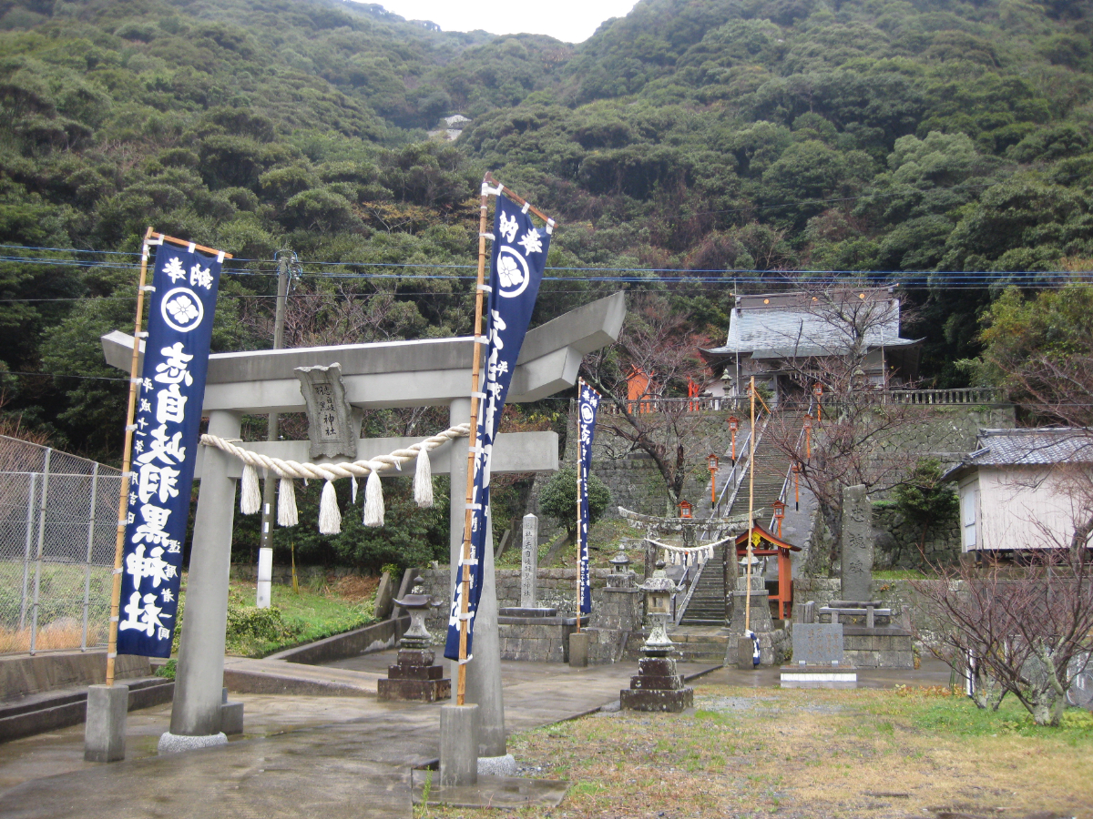 鳥居と石段と拝殿