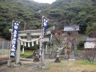 志自岐羽黒神社 鳥居と石段と拝殿