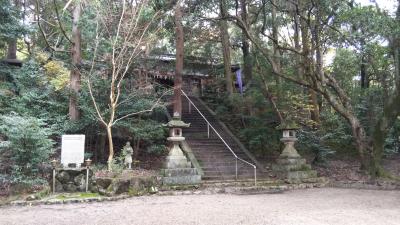 葛木倭文座天羽雷命神社 石段と拝殿