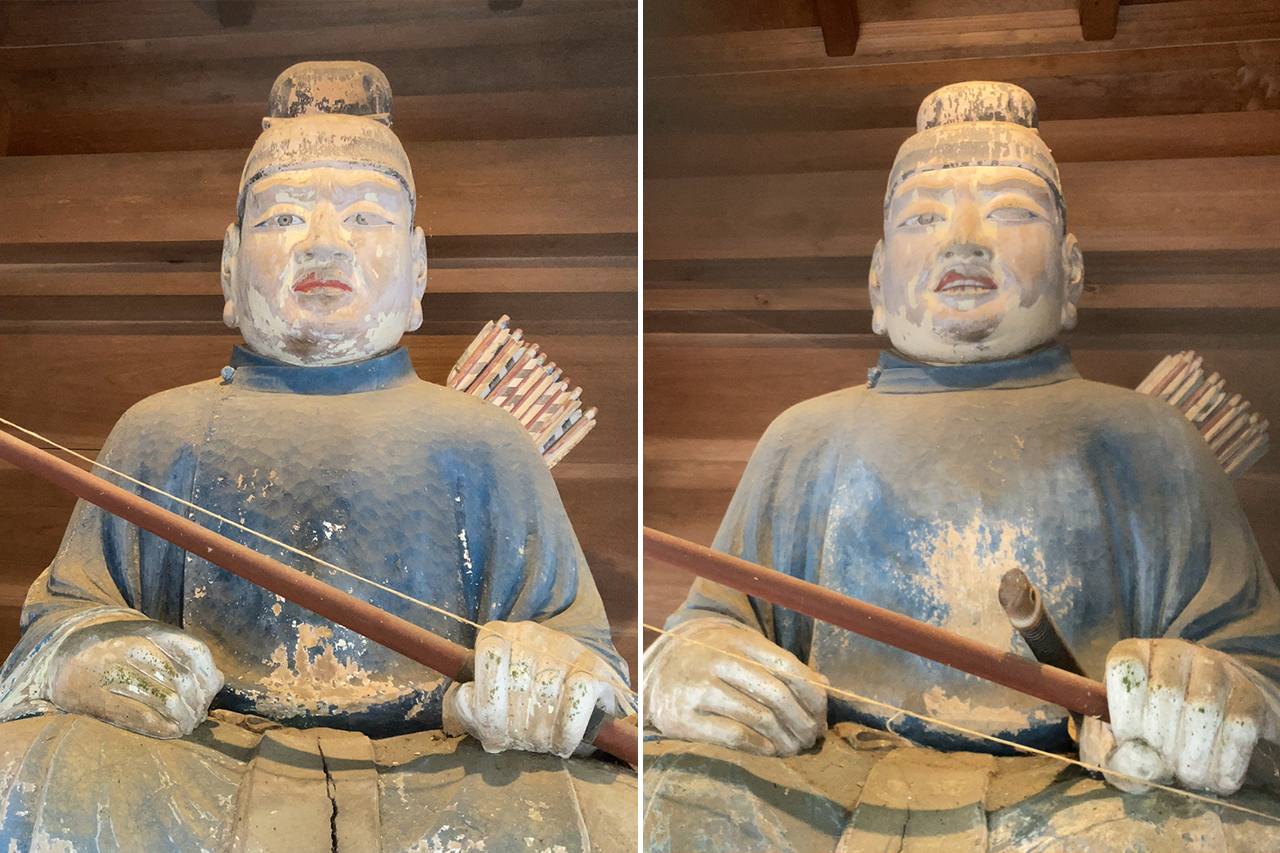 弥彦神社 随神門の随身像