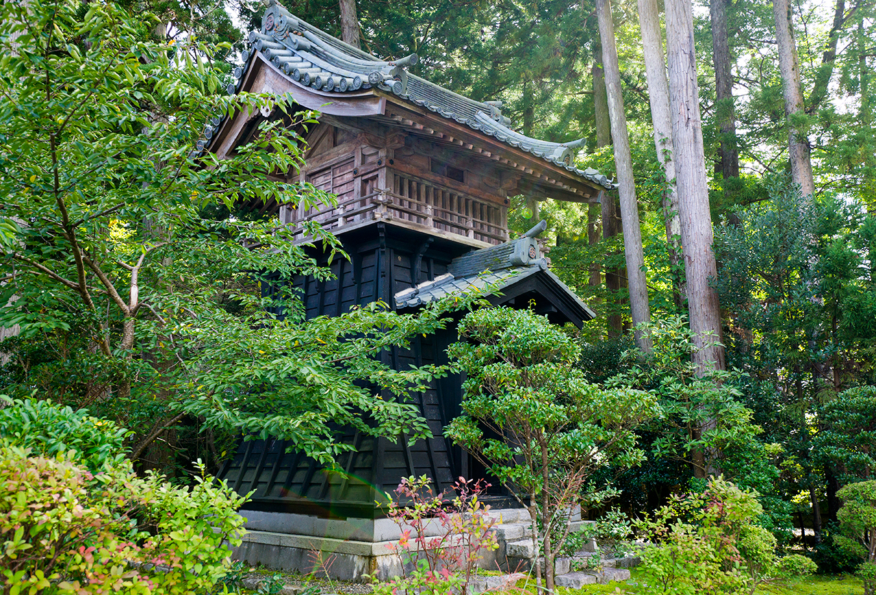 弥彦神社 鼓楼 ななめ