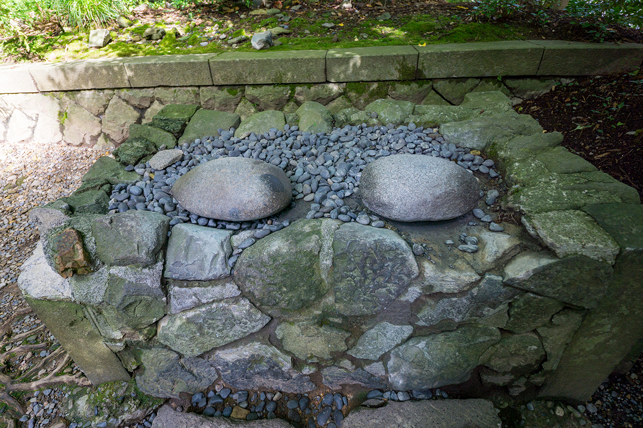 弥彦神社 火の玉石 アップ