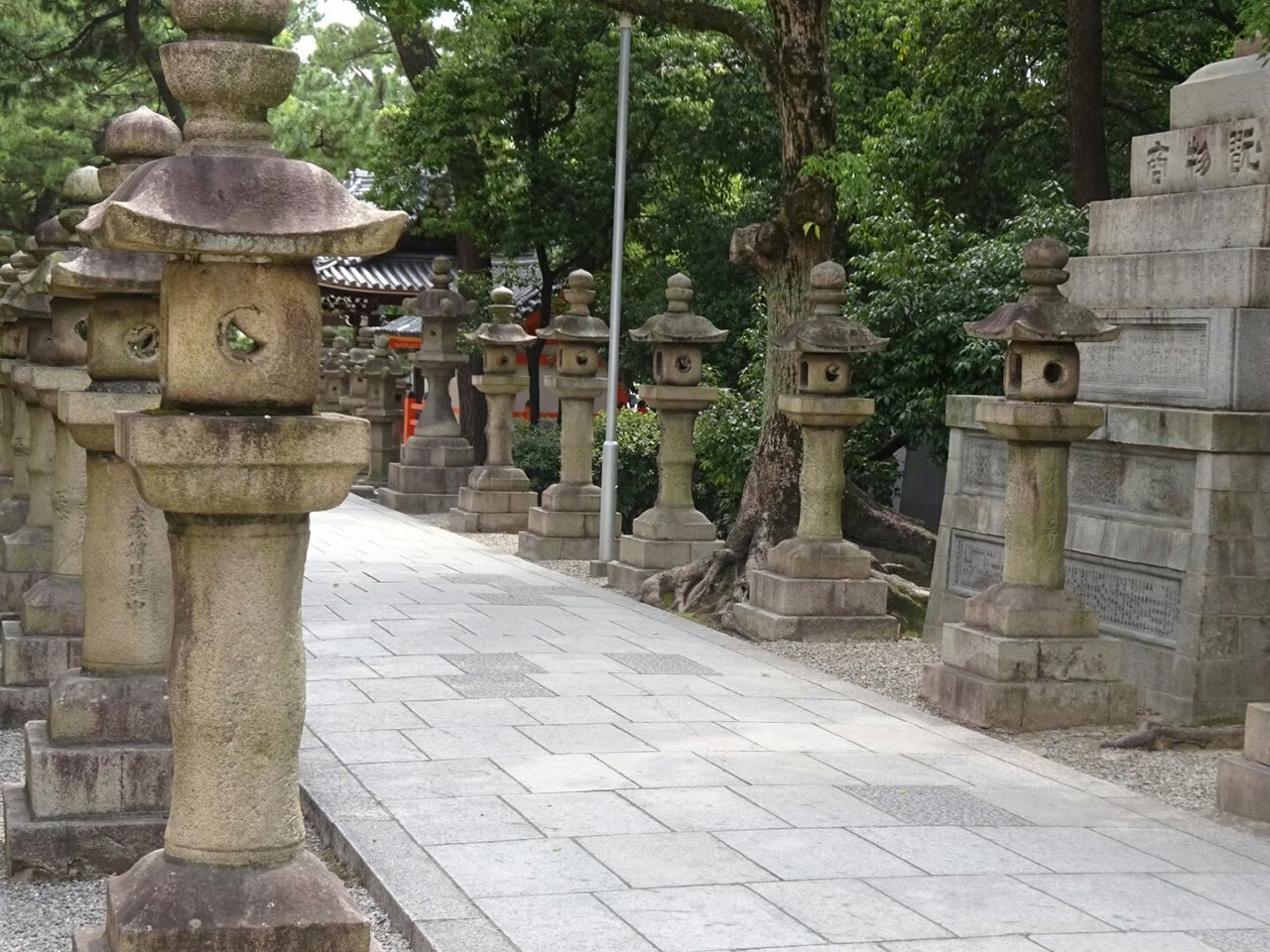 参道上の石燈籠