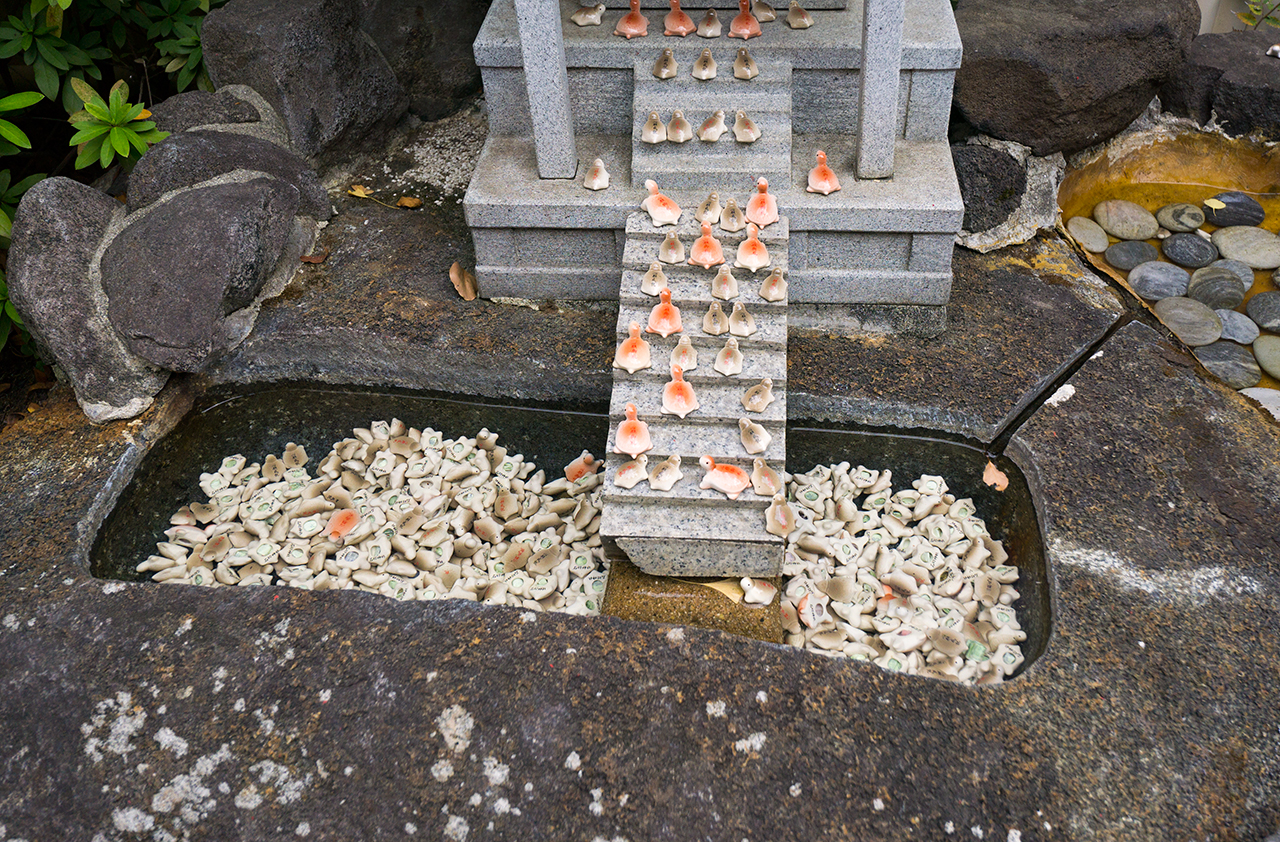 奉納されている祈り亀