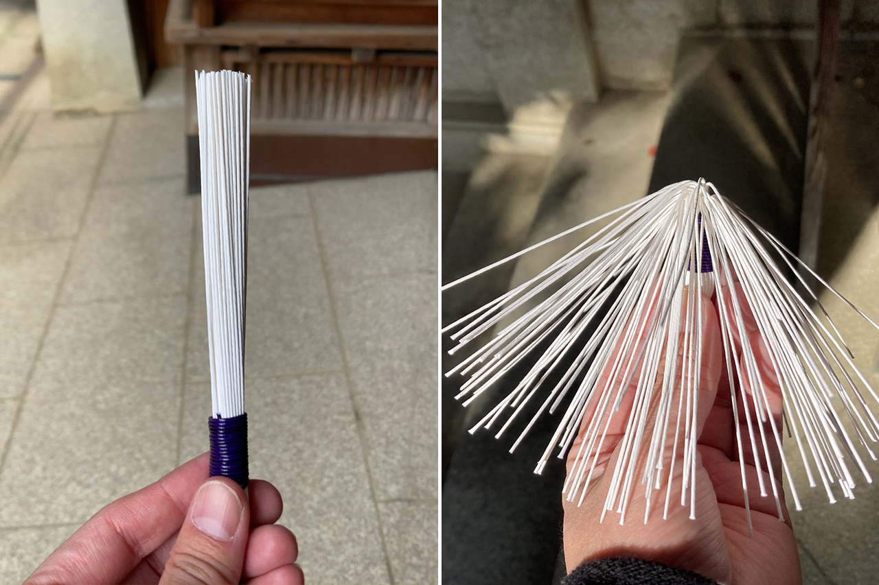 お百度紐の使用前と使用後