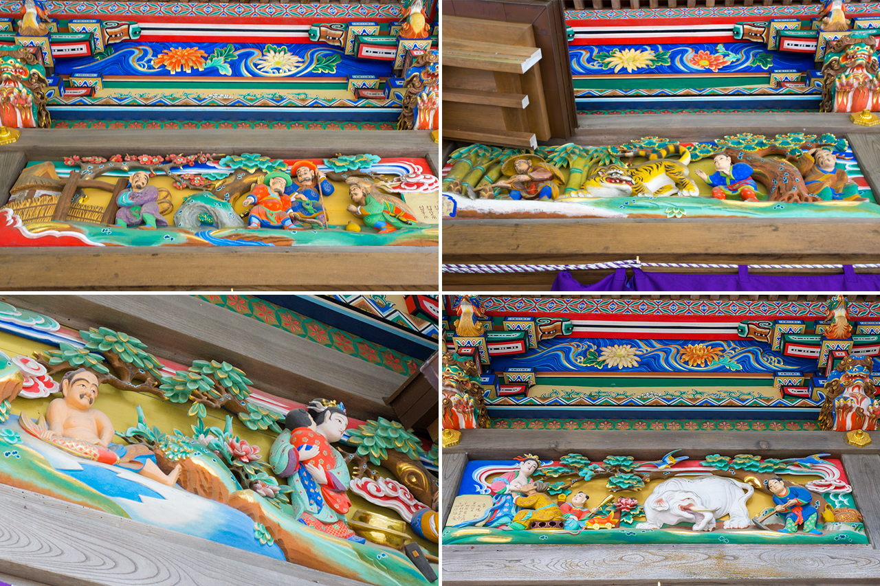 宝登山神社 二十四孝の彫刻