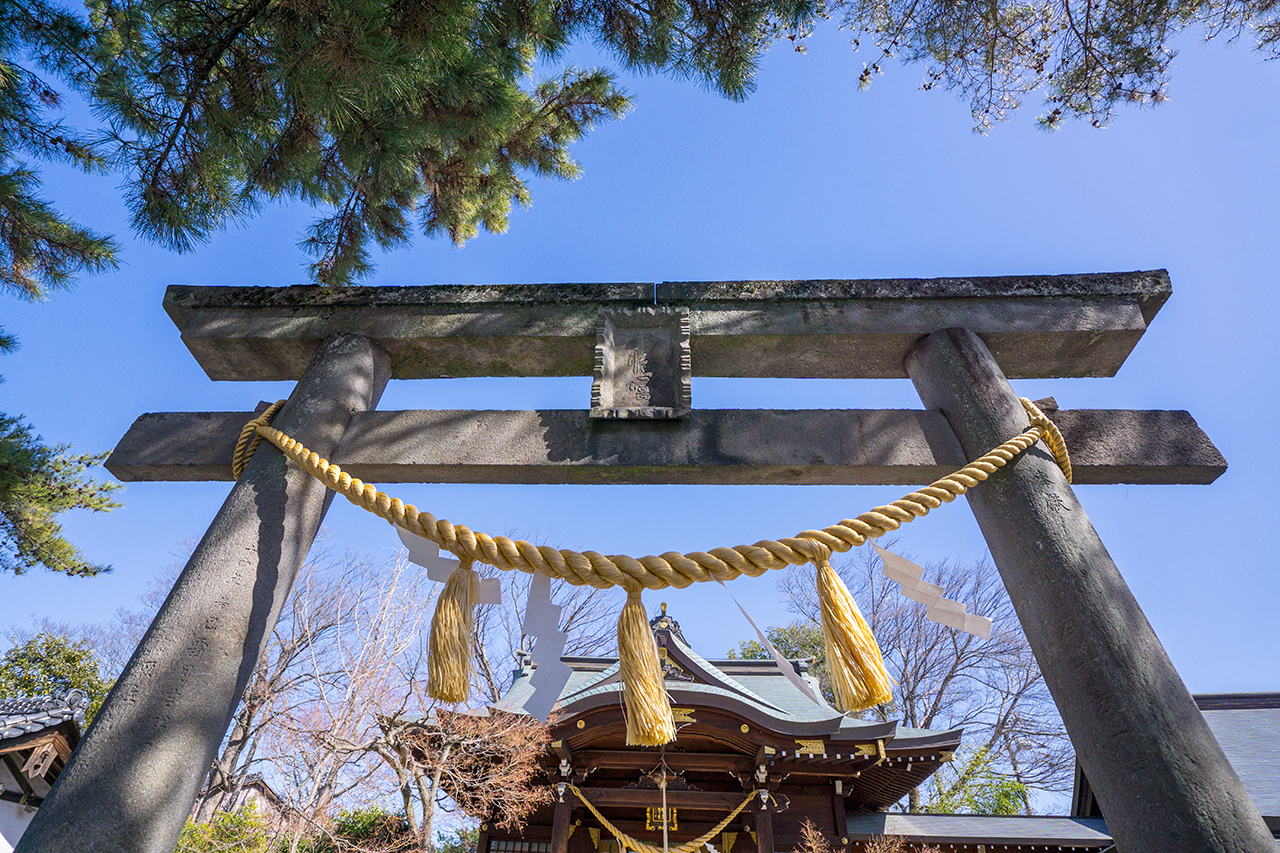 行田八幡社の鳥居の扁額