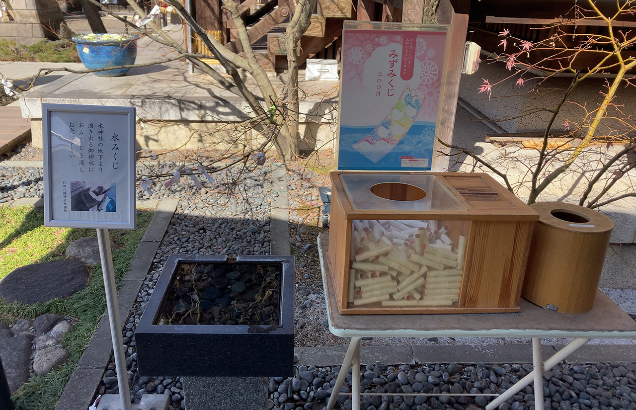 行田八幡社 水みくじ