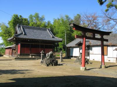 青毛五柱神社 鳥居と拝殿