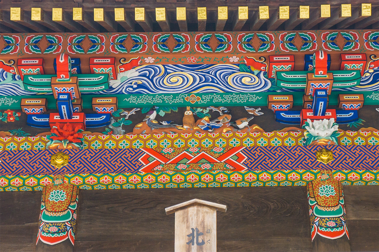 秩父神社 北辰の梟の彫刻