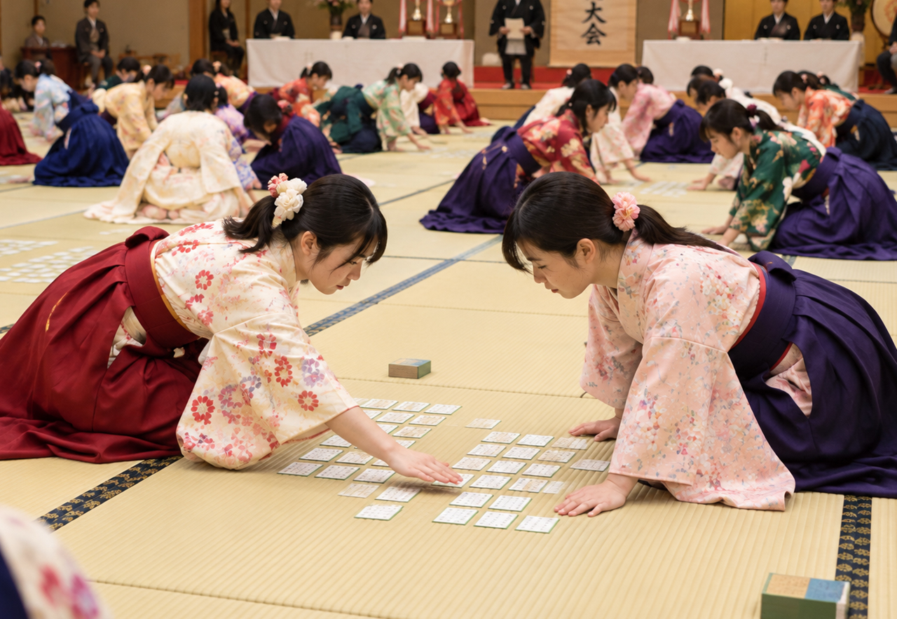 近江神宮 かるた大会の様子