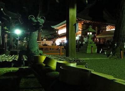 賀茂神社 夜の拝殿
