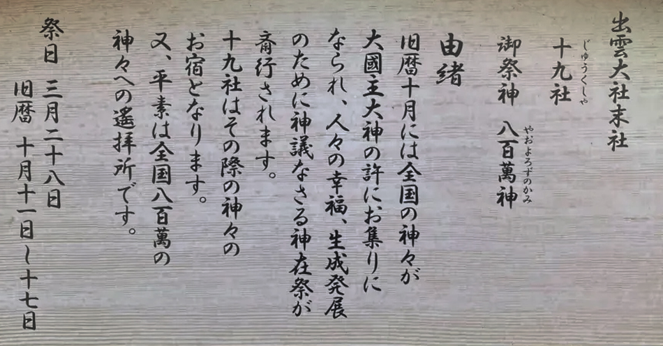 十九社の案内版