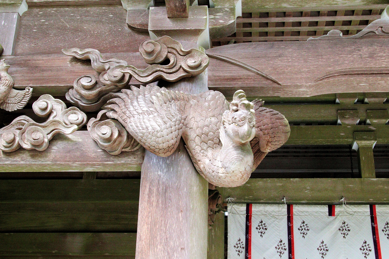 朱雀の彫刻 朱雀