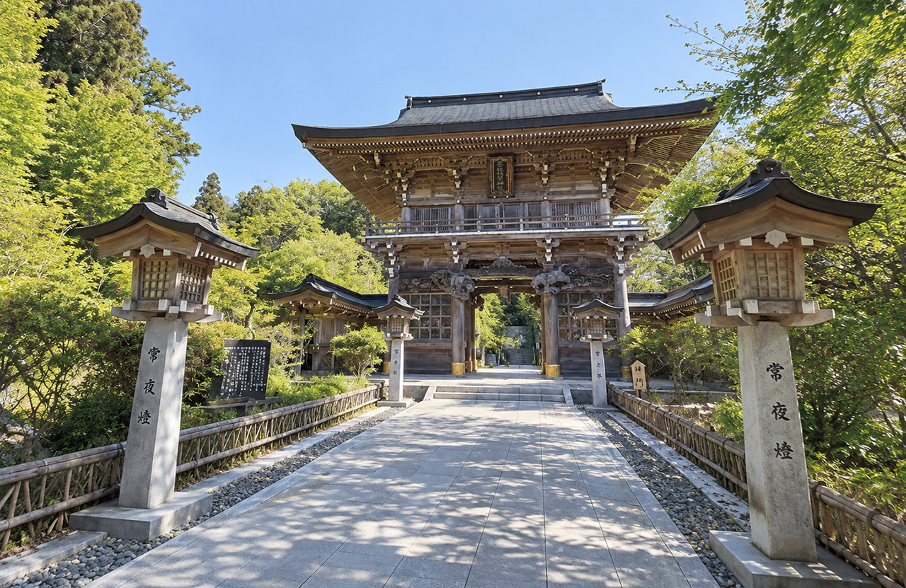 秋葉山本宮秋葉神社 西ノ閽の神門と参道