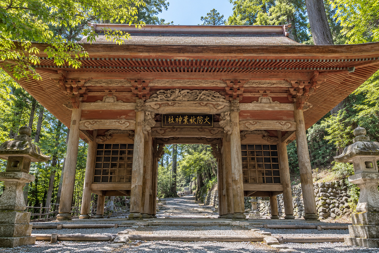 秋葉山本宮秋葉神社 復元された神門