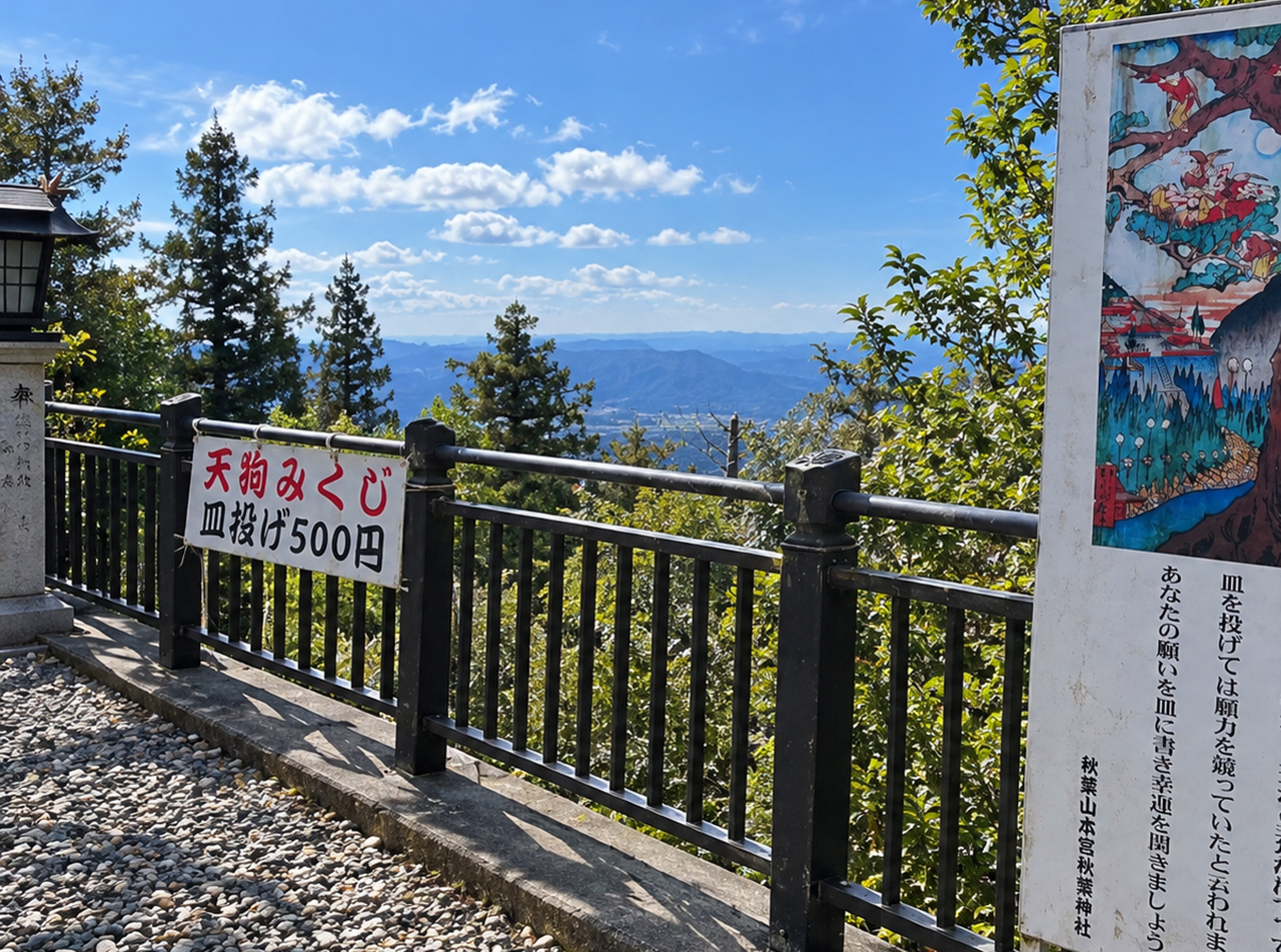 秋葉山本宮秋葉神社 天狗の皿投げの場所
