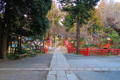 間々田八幡宮 参道と弁天池
