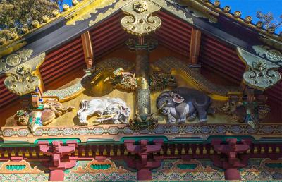 日光東照宮 上神庫の象の彫刻